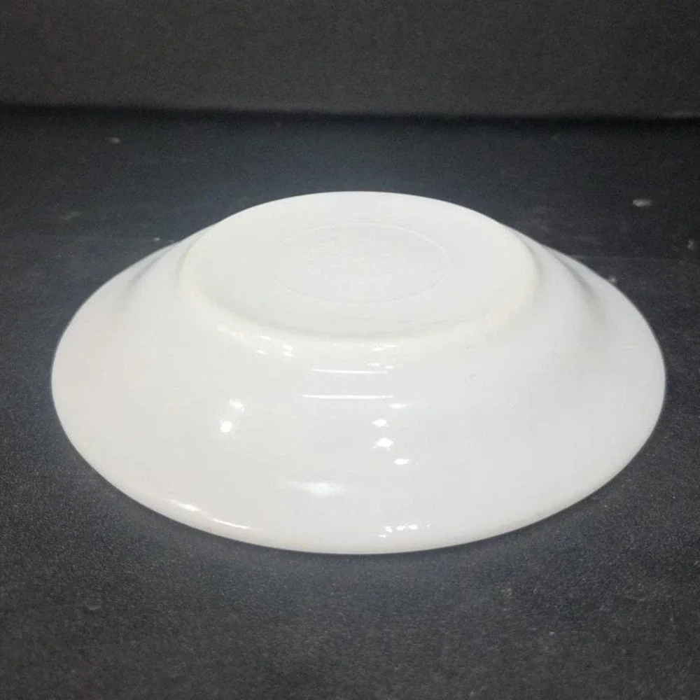 Anchor Hocking Milk Glass Teacup Saucer‎ #947, Copper Filigree Plate, Tableware